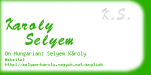 karoly selyem business card
