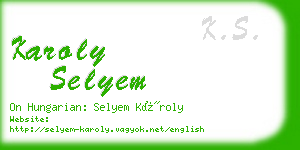 karoly selyem business card